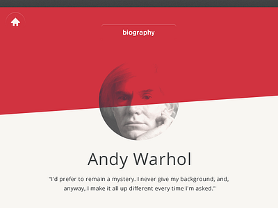 Warhol biography design profile ui warhol web
