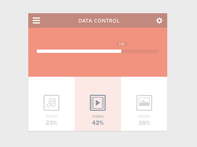 Data Control color data design flat music photo ui video widget