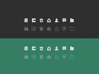 Icons chat design folder icon icon set mail server trash ui user