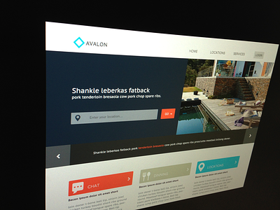Avalon Site accommodation architecture design dinning interaction interface lifestyle luxury ui vacation web