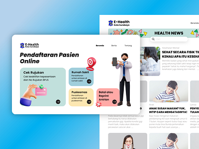 E-Health - Website Online Patient Registration design doctor health newspage online registration patient ui ux web design