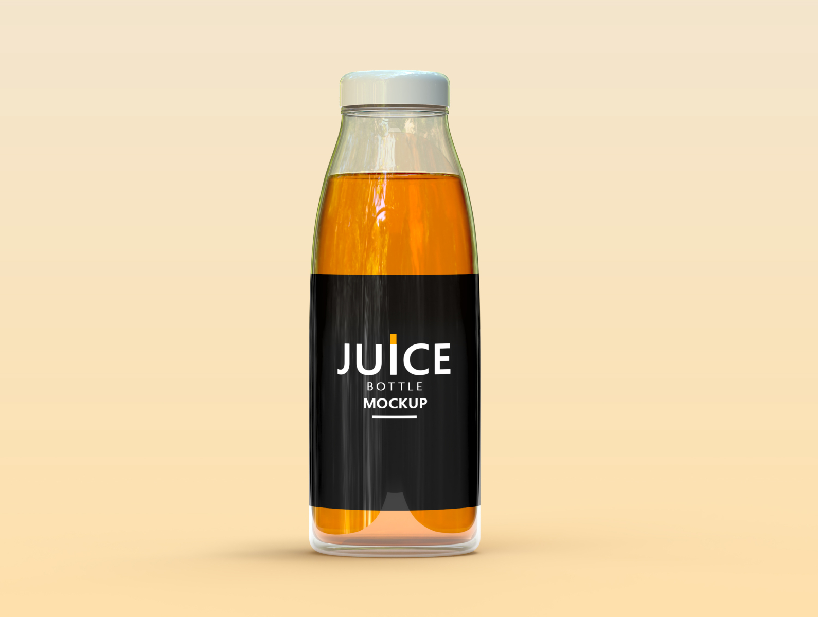 Glass Juice Bottle Mockup PSD
