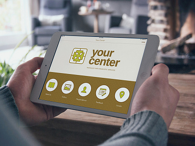 Your Center App app ui home screen ios medical navigation tablet