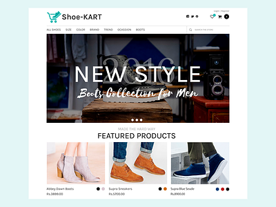 Shoe Kart Landing Page cart ecommerce landing page layout modern shoe shop webdesign website