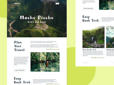 Visit Peru Landing Page clean forest landing page mountain simple social travel trek ui ux web design