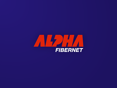 Alpha Fibernet Logo branding design flat icon illustration illustrator logo negative space typography ui vector