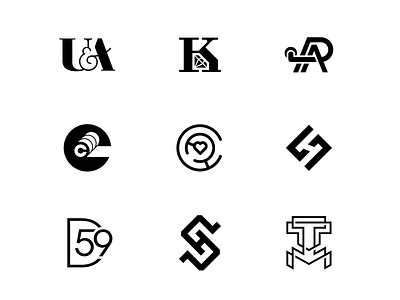 Mongogram Collection branding design flat icon logo minimal monogram monoline negativespace typography vector
