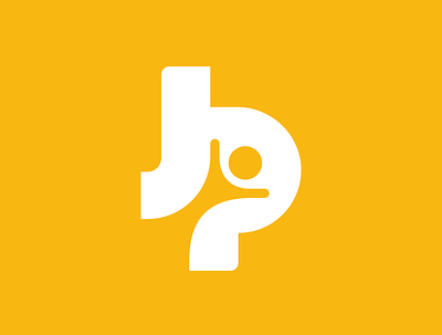 J + P + Happy Person brand design branding design flat icon logo minimal monogram typography vector
