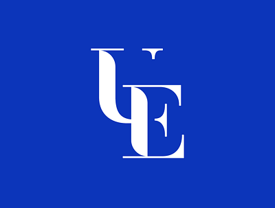U+E Monogram branding design flat icon logo minimal minimalist logo monogram typography vector