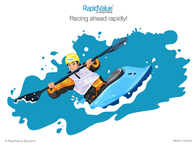 Illustration for RapidValue Solutions branding drawing illustration vector