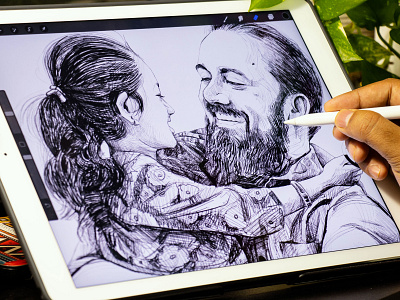 Dad Love - iPad Drawing art artist design studio designer digital drawing drawing illustration ipad pro procreate rapidgems sketch