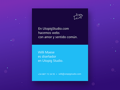Utopig Studio – Business Card #1 branding business card design design studio graphic design identity