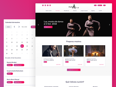 Corporate website for nunArt clean gradient homepage ui ux web design