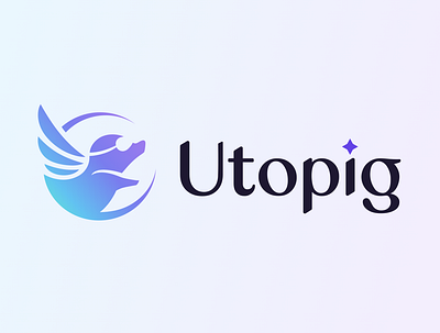 Utopig logo animal branding design imagotype logo pig