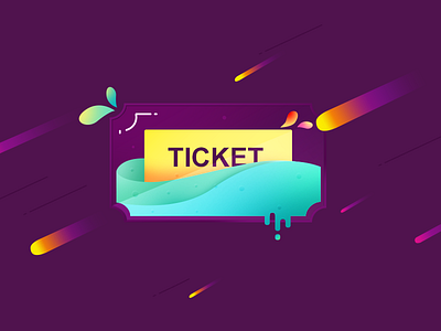 Ticket gradient illustration speed ticket ticket system