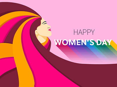 Women's day colorful illustration wave wishes women women day