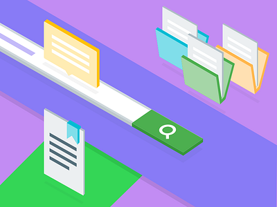 File Folder Search Isometric