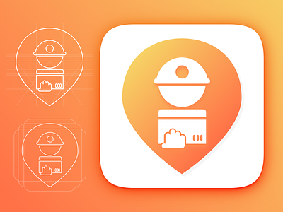 Delivery Boy App Icon app app icon delivery boy design gradient hyperlocal illustration mobikul savi webkul