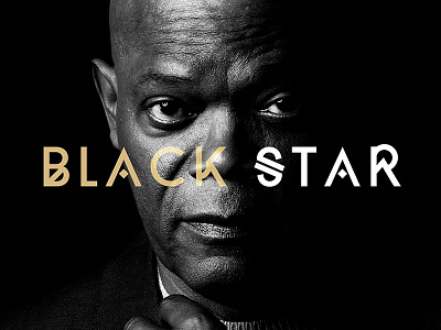 Black Star actor black cinema design film font gold identity movie movies star typography
