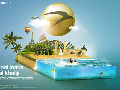 Al Khaliji Bank advertising artwork commercial outdoor press