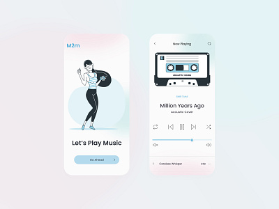 Music Blur app design flat illustration minimal ui ux vector
