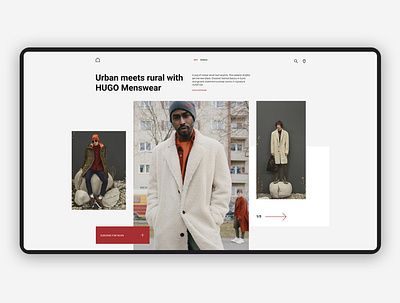 Fashion UI design desktop ecommerce red ui ux