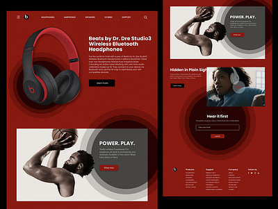 Landing Page Headphones branding design desktop ecommerce flat landingpage landingpagedesign minimal ui ux