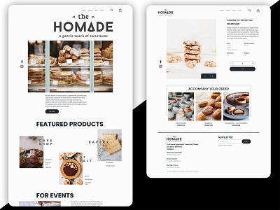 The Homade Bakery branding design desktop ecommerce flat minimal ui ux