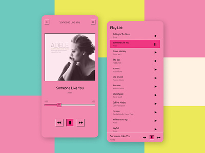 Music Player Window 90s app design icon minimal music player pink typography ui ux window 90
