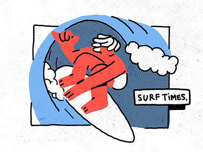 Good Times - Surf Time animated illustration character frame by frame fun illustration ocean sea surf surfing wave