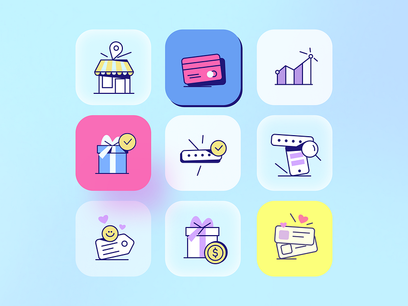 Icons for Altrüus Gifting Platform by Oleh Harlamov for Zajno on Dribbble