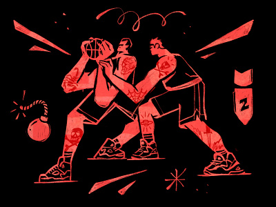 The Mighty Basketball Illustration