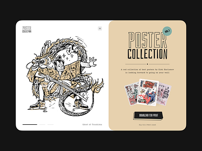 Poster Collection Landing Page character collection distribution illustration inspiration japan landing page poster samurai shop