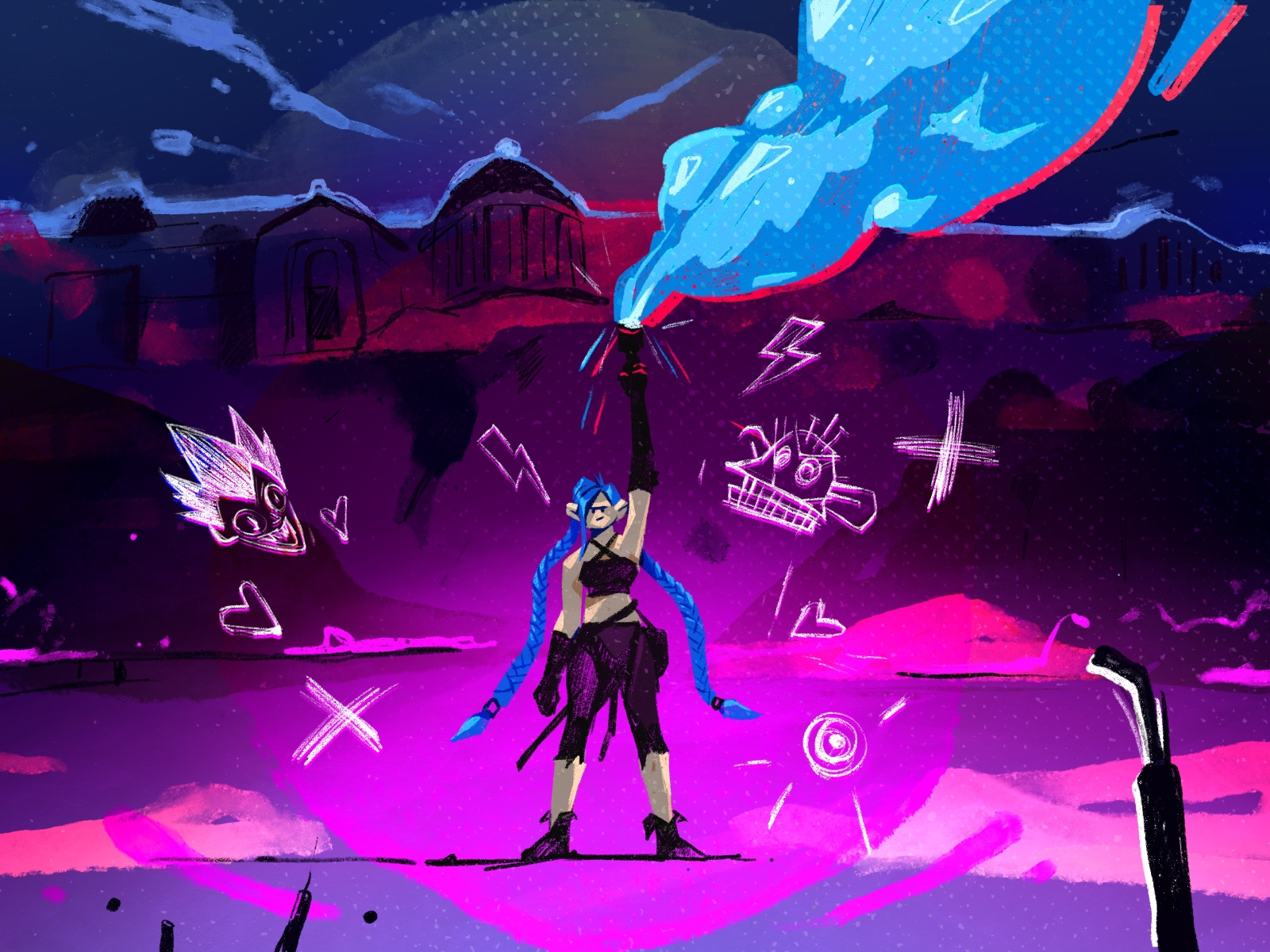 The Illustration for Jinx from Netflix’s Arcane by Harlygram for Zajno