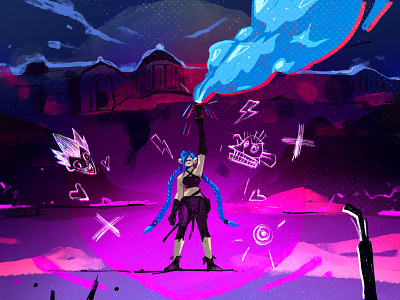 The Illustration for Jinx from Netflix’s Arcane