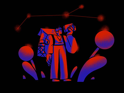 Interstellar Tourist character characterdesign constellation cosmos dark emotion experiment futuristic illustration inspiration ipadpro minimal photo simple space style tourist travel trip zajno