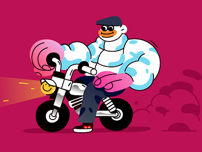 Fast and not so furious affinitydesigner bike character character design creative illustration inspiration ipadpro zajno