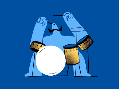 Movember Drummer animation art character design drawing drum drummer flat frame by frame illustration inspiration minimal moustache movember music mustache process procreate ipad pro simple zajno