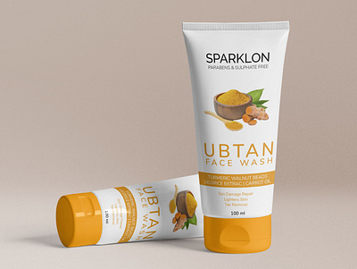 Banding and package design for a ubtan face wash branding design face wash graphic design illustration packaging packaging design photoshop product product packaging design ubtan