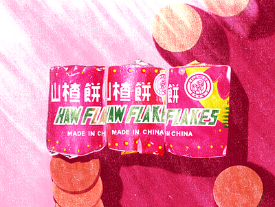 Haw Flakes chinese chinese culture chinese food culture food haw flakes illustration lighting pink procreate red shadows snack snacks