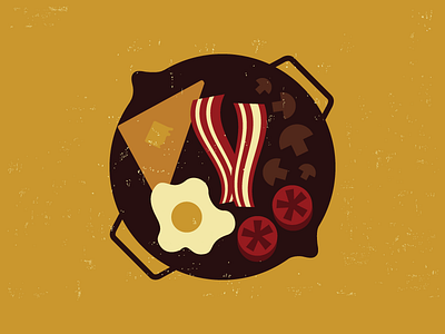 Sunny side up bacon colour egg english breakfast fry up illustration mustard cards toast tomatoes
