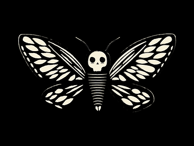 Death's-head Hawkmoth animation black deaths head hawkmoth illustration moth skull white