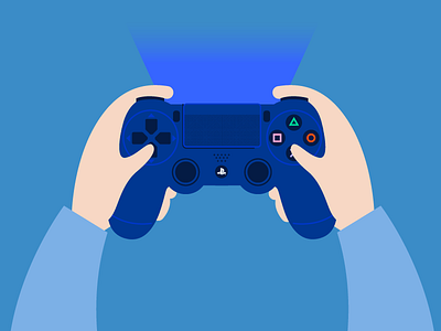 PS4 Controller blue character console controller game hands illustration playstation ps4