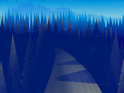 Forest blue forest geometric gradients illustration lighting trees triangles