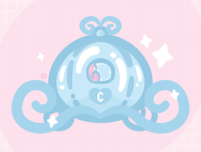 The Diamond Pumpkin (Cinderella) cartoon cute design disney art graphics illustration kawaii movie pastel vector