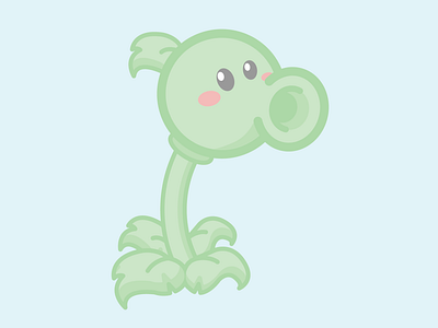 PLANTS VS. ZOMBIES : Pea Shooter character cute design game graphics illustration kawaii pastel plants vs zombies