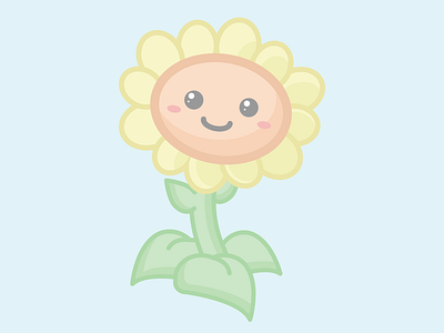 PLANTS VS. ZOMBIES : Sunflower cartoon character cute design graphics illustration kawaii pastel plants vs zombies vector