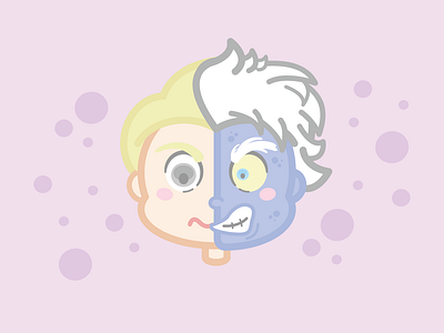 DC : Two-Face cartoon character cute dc comics design game graphics illustration kawaii movie pastel tv show two face vector