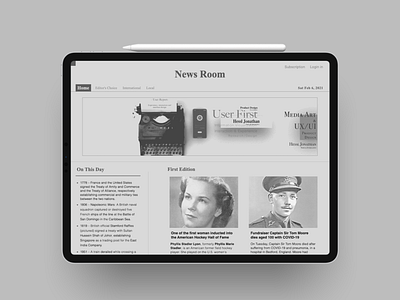 News Room - iPadOS app app screen interface keynote modern art product design screen design theme typegraphy user interface
