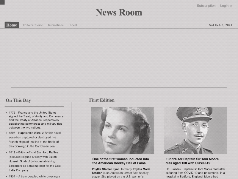 News Room - Style Animation animation app screen screen design theme user interface